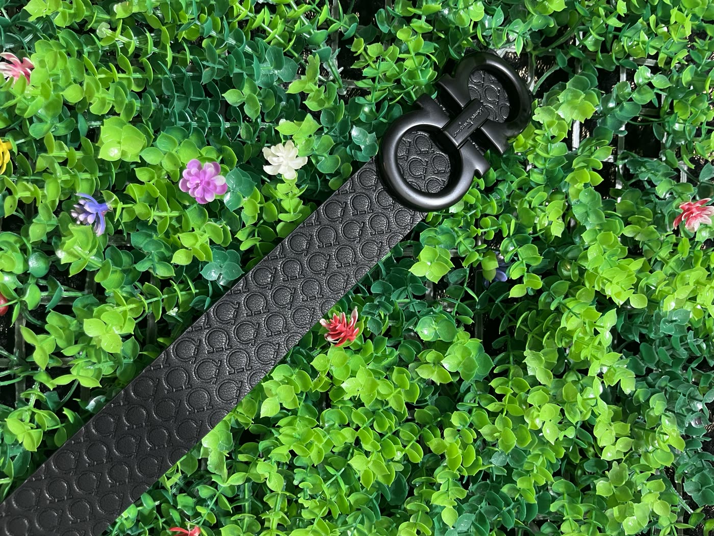 Black Embossed Logo Belt