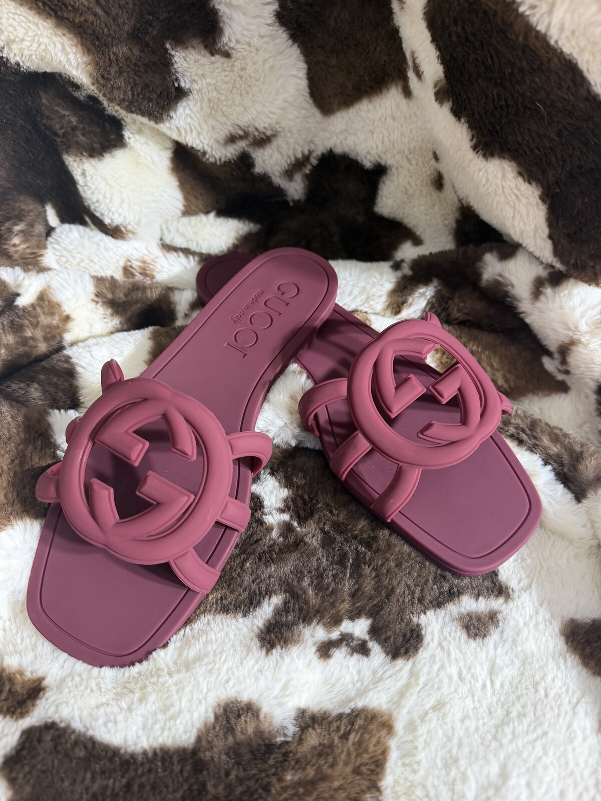 Burgundy GG Sandals