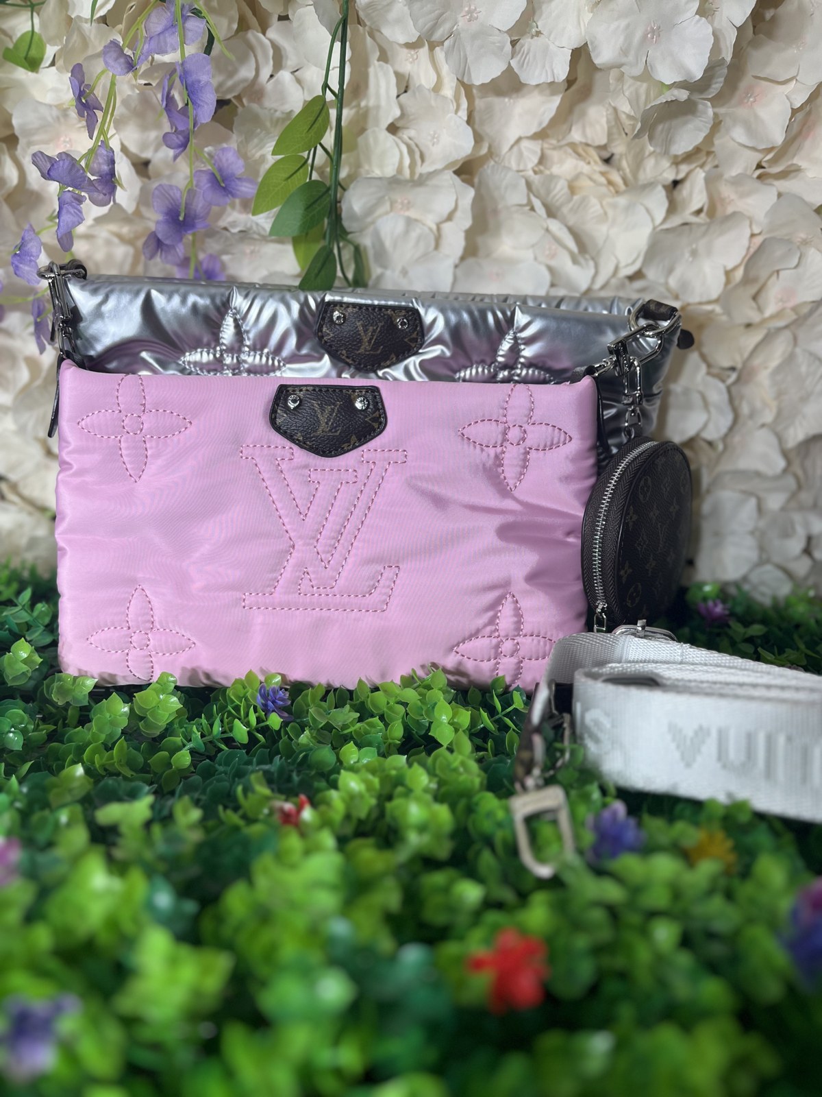 Pink Puffer Pouch Bag