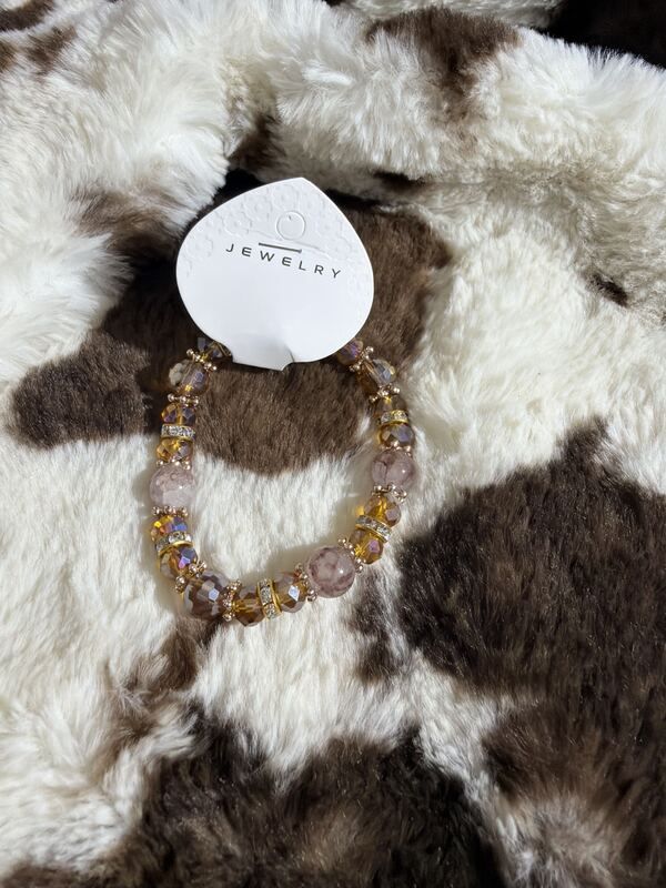 Golden large bead bracelet