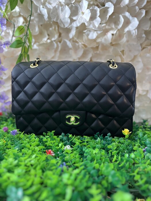 Quilted flap shoulder bag