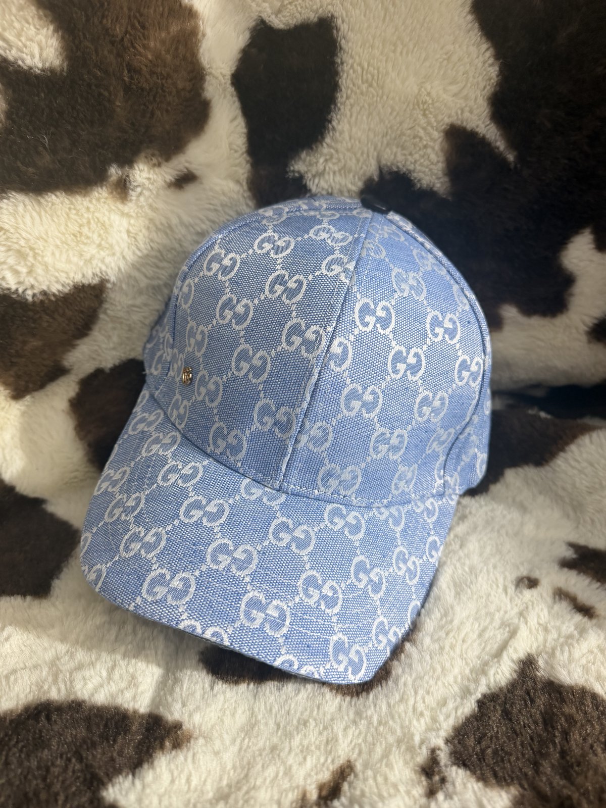 Light blue monogram baseball cap