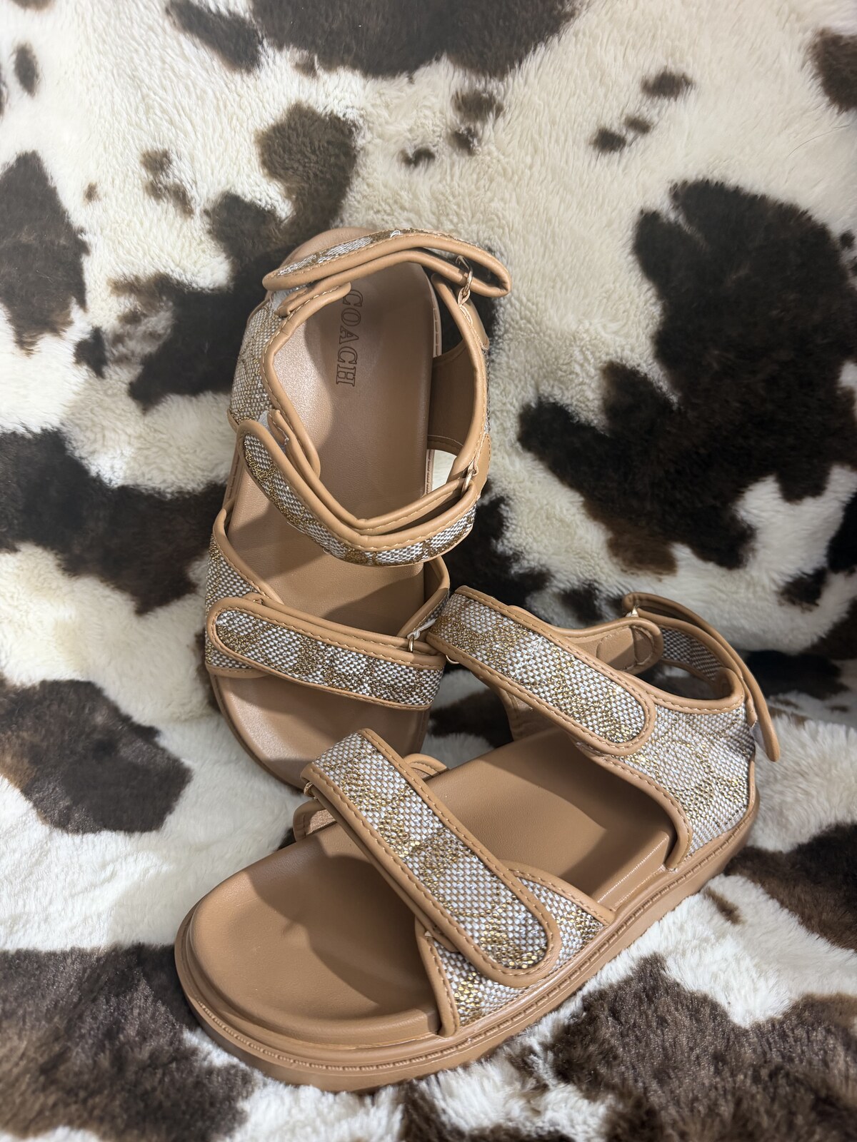 Coach Monogram Strap Sandals