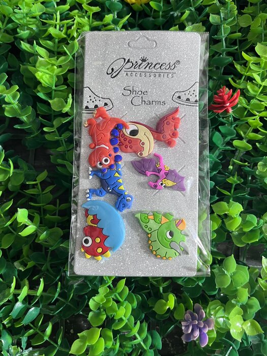 Dinosaur shoe charm set