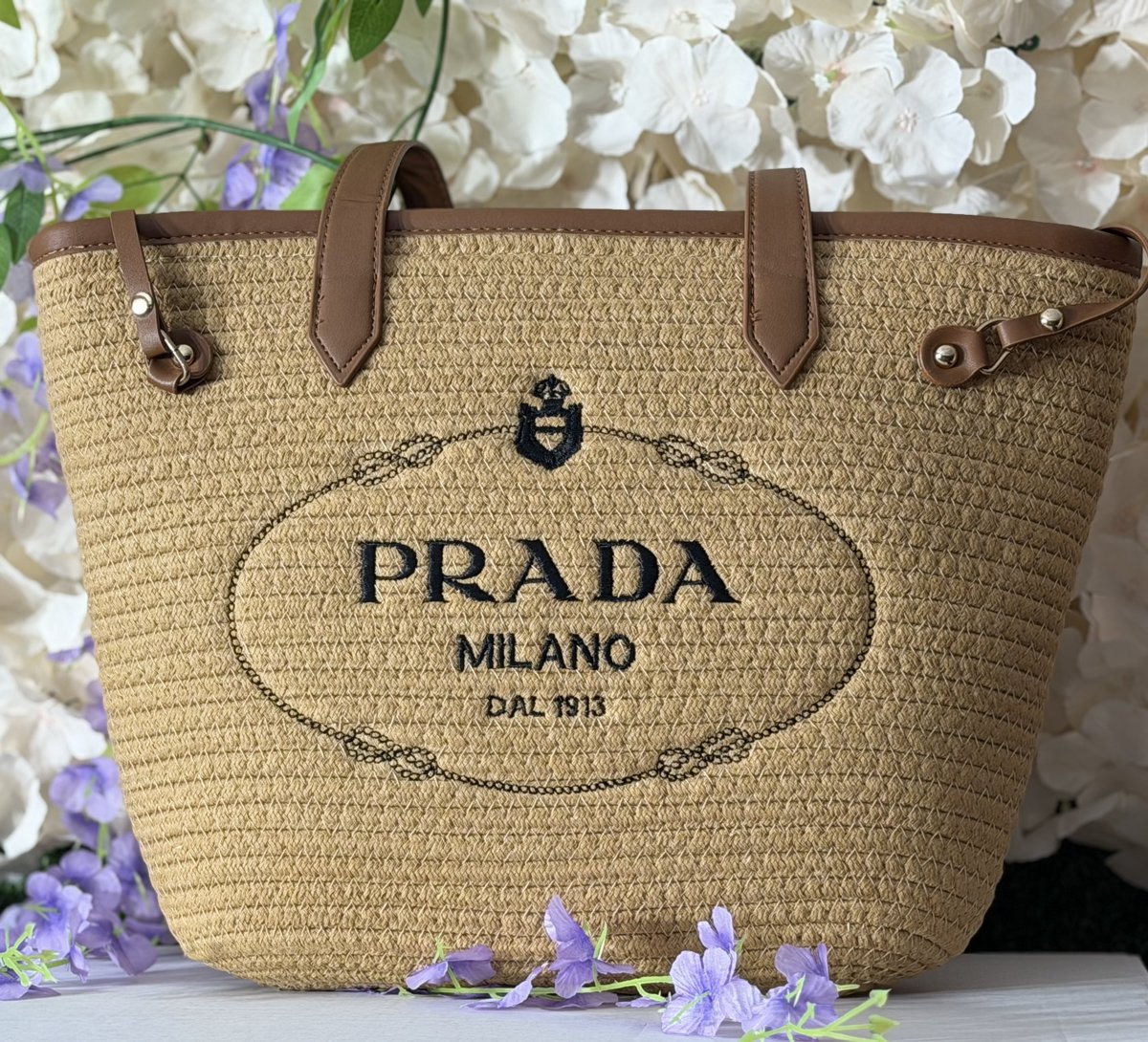 Prada Milano Straw Tote