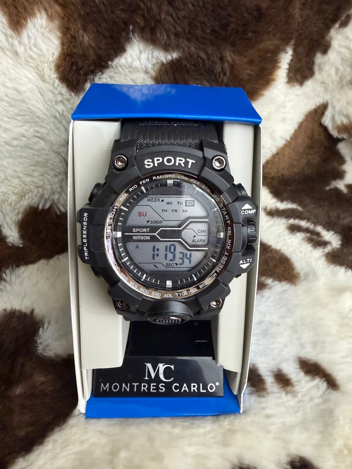 Black and silver men's watch