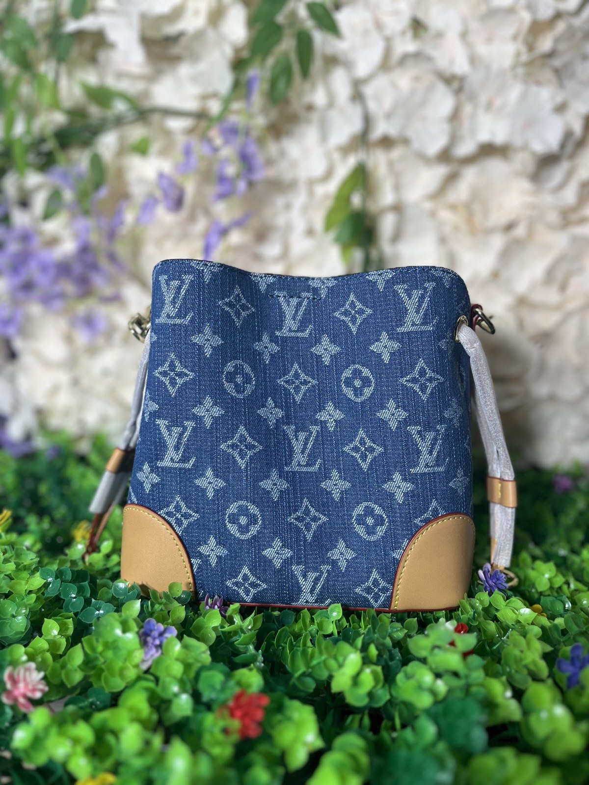 Denim Monogram Bucket Bag