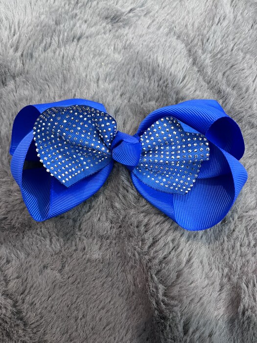 Rhinestone boutique bow in Royal Blue