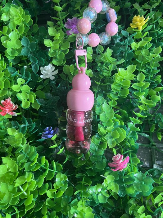 Pink bubble lip gloss keychain