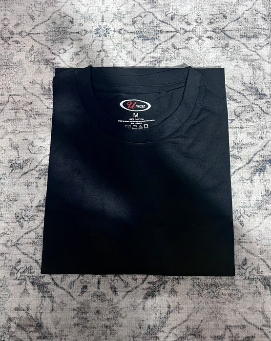 Black cotton crewneck t-shirt
