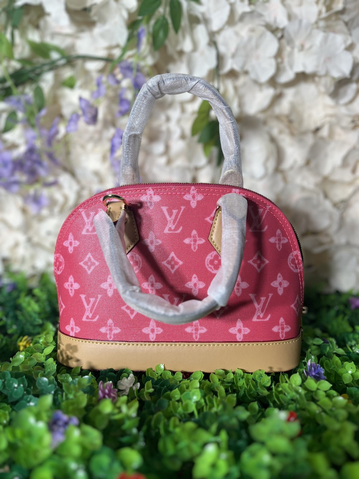 Pink Monogram Dome Satchel