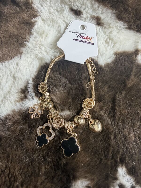 Black clover charm bracelet
