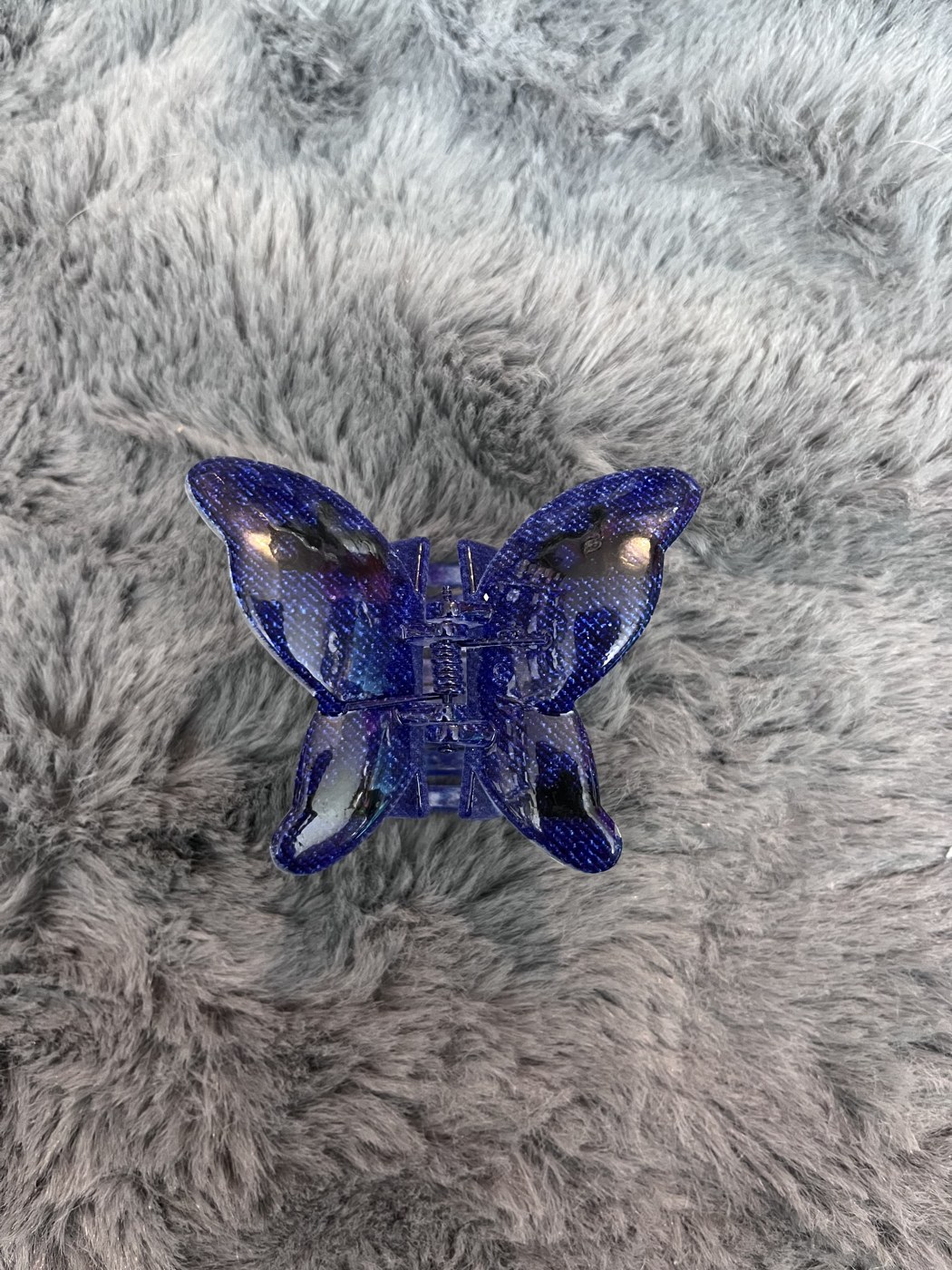 Navy glitter butterfly claw clip
