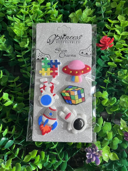 Space explorer shoe charm set