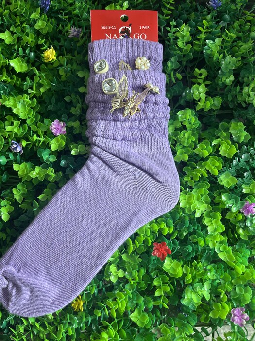 Charm slouch socks Lavender