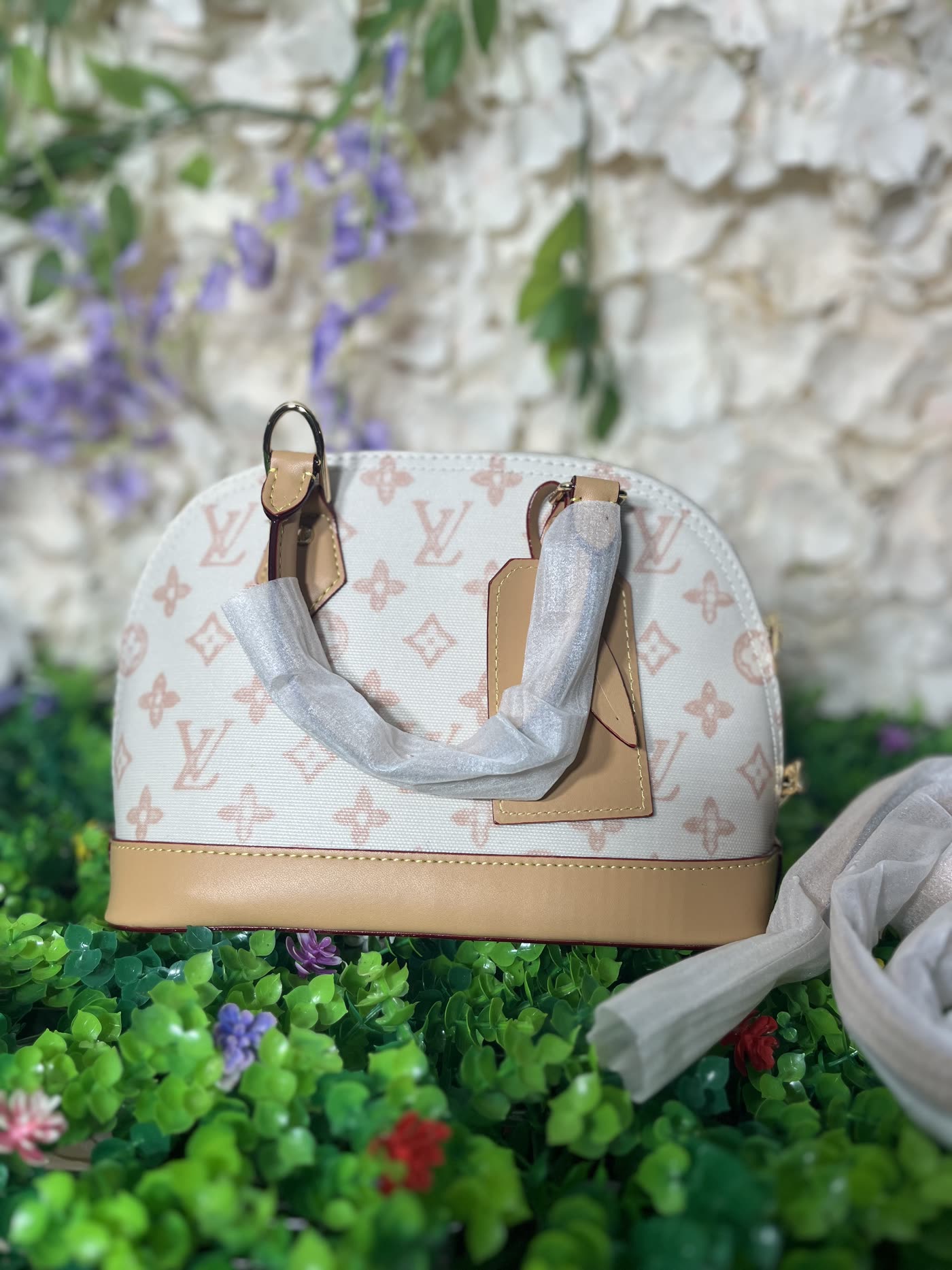 Ivory Monogram Dome Satchel